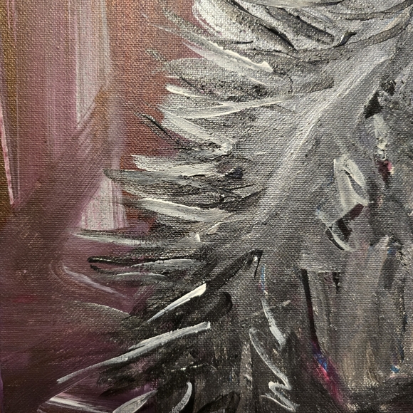 HANDCRAFTED Abstract Cat Painting HANDPAINTED Alien Artwork HANDMADE Wall Decor - Picture 8 of 17